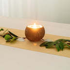 Restaurantware-Coco Casa 3.9 x 2.8 Inch Coconut Shell Candles, 10 Hand Poured Coconut Bowl Candles - Sandalwood Fragrance, Double Wax Blend, Soy Wax Scented Candle, Wooden Wick