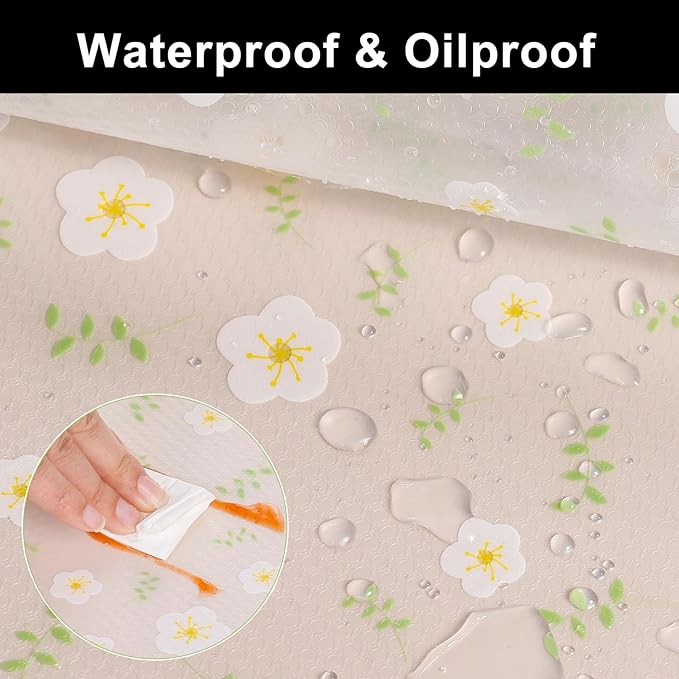 Cooyes Shelf Liner – Premium Non-Adhesive Cabinet & Drawer Liner for Kitchen – Waterproof Shelf Paper with Modern Pattern – Durable EVA Cabinet Mat – Easy to Cut