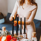 4 Pack Black Taper Candles - Taper Candles 10 Inch Dripless, Smokeless & Unscented - 8 Hours Long Burning - Hand Poured Tall Candlesticks - Ideal for Weddings, Dinner Parties, and Home Decor