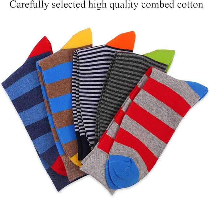 DRASEX Men's Dress Socks Funky Colorful Pattern Cotton Novelty Casual Crew Socks