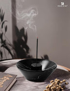 Radicaln Marble Incense Holder 5.5" Inches Black Handmade Palo Santo Stick for Home Décor, Modern Incense Holder for Sticks, Citronella incenses Stick for Room & Office Aromatherapy