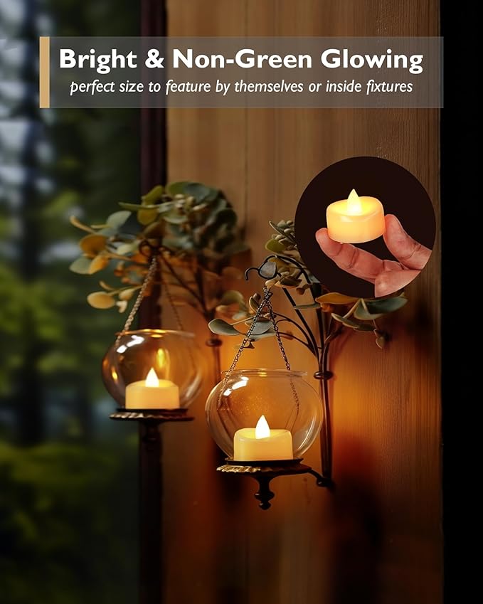 LED Candles, 12 Pack Tea Lights with Timer, Flameless Tea Lights Candle Battery Operated Fake Votives for Halloween Diwali Christmas, 6 H On and 18 H Off, D 1.5” x H 1.25”