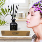 HOSSIAN 70 Pieces Fiber Reed Diffuser Replacement Refill Sticks, Diffuser Refills, Spa, Aromatherapy (12" x 3mm, Black)