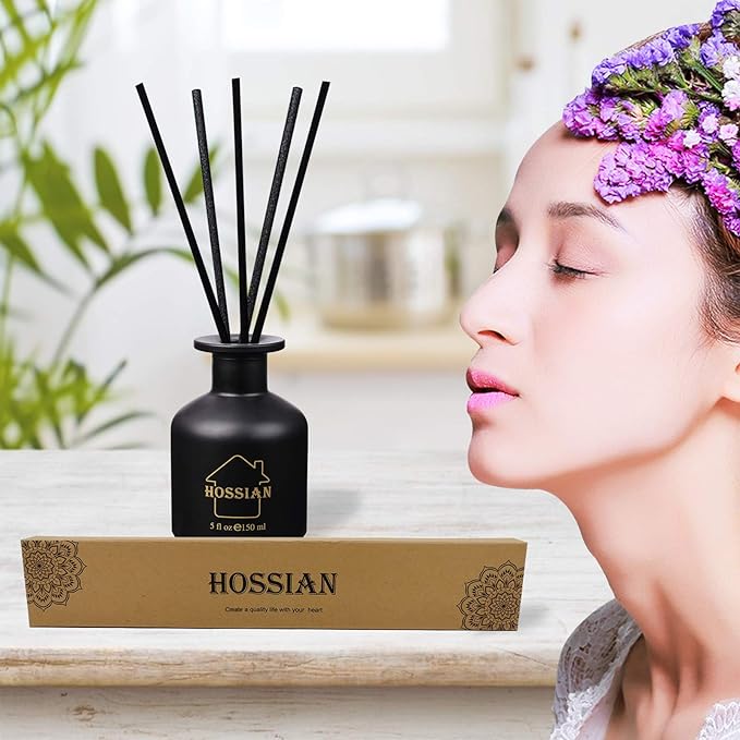 HOSSIAN 70 Pieces Fiber Reed Diffuser Replacement Refill Sticks, Diffuser Refills, Spa, Aromatherapy (12" x 3mm, Black)