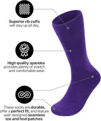 Feraricci Solid Color Casual Dress Socks for Men - Colorful & Comfortable Crew Socks