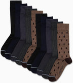 Nautica Mens Dress Socks - 10 Pack Breathable Stretch Crew-Length Work Socks for Men for Business Formal Wear (Sizes: 6-12.5)