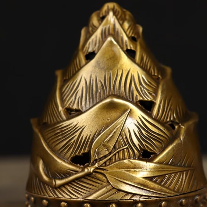 Brass Incense Burner Chinese Traditional Incense Burner Kit Zen Copper Incense Burner Office Home Yoga Room Sandalwood Burner Decoration Censer