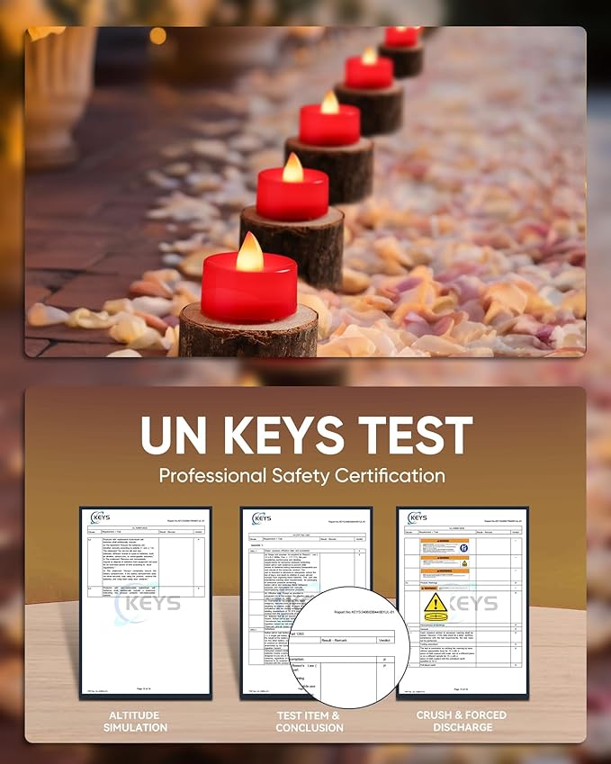 BEICHI Flameless Candles, 24-Pack LED Tea Lights Candles Battery Operated, Electric Fake Tealights, Votive Candles Bulk for Halloween, Christmas, Wedding- Red Light