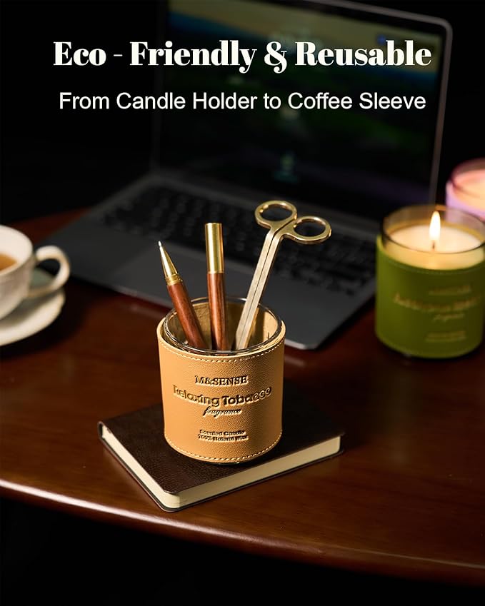 M&SENSE Vanilla Amber Scented Candles-Vegan Soy Wax, Floral Naturally Scented, No Toxin 10oz 42-Hour Long Burning Time, Cozy Relaxing Calming Candle for Bathtub & Sleep, Housewarming Gift