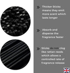 Ziffs Home® 120pcs Black Fibre Reed Diffuser Sticks - 25.4cm/10 Inches in x 4mm/0.16in - Thick Reeds Sticks - Fibre Reeds for Diffusers