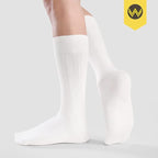 WANDER Mens Dress Socks Double Needle Rib Cotton Solid Premium Socks Lightweight Classic Business Socks 6/8 Pairs 7-12/13-15