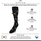 Trafalgar Men's Birds of a Feather Mercerized Cotton Mid-Calf Socks