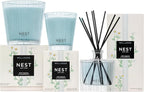 NEST New York Reed Diffuser, Driftwood & Chamomile - 5.9 fl oz - Fragrance for Up to 90 Days - Reusable, Refillable Glass Holder - Includes 8 All-Natural Reed Sticks - Flame Free