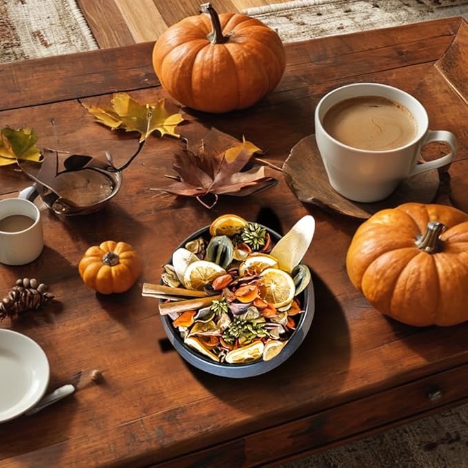 Fall Potpourri Bags, Cinnamon Scented Potpourri Bowl Filler,Autumn Thanksging Decorative Dried Flowers,Home Fragrance Sachet,Harvest Vase Fillers,Bathroom Decor(3 Bags)