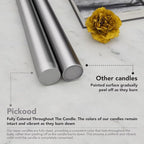 New Burning Formula Unscented Dripless 10-Inch Taper Candles Set of 12 - Silver, for Wedding, Dinner - Smokeless, Long Burning - Hand Poured, Colored Tall Candlesticks - Plata