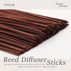 VFULIE 100PCS Reed Diffuser Sticks, 10 Inch Natural Rattan Wood Sticks Essential Oil Aroma Diffuser Sticks Refill Replacement for Aroma Fragrance (Brown)