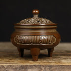 Brass Incense Burner Chinese Traditional Incense Burner Kit Zen Copper Incense Burner Office Home Yoga Room Sandalwood Burner Decoration Censer