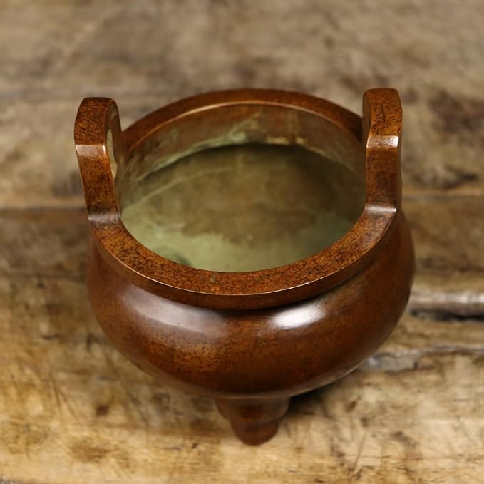Brass Incense Burner Chinese Traditional Incense Burner Kit Zen Copper Incense Burner Office Home Yoga Room Sandalwood Burner Decoration Censer
