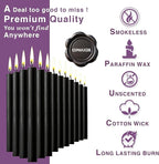 Spell Chime Candles 40 pcs Black Candles, 4" Tall Unscented Mini Taper Candle for Witchcraft, Wiccan Altar, Magic Tools, Rituals, Prayer, Meditation and Party Decoration
