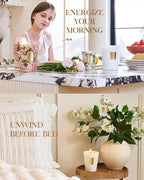 M&SENSE 3 Wick Soy Candles for Home Scented, Pear & Fressia Scented Aromatherapy Candle for Stress Relief, 35oz 150 Hour Burn Time, Long Lasting Highly Scented Candle Gift