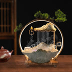 Backflow Incense Holder with Water Fountains and LED Light, Rockery, Horse and Plants Perfect for Relaxing or Home Decor (Horse witn Rockery)