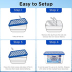 W&E Choice Moisture Absorbers, Portable Humidity Absorber Boxes for Your Bathroom, Closet & Car, Dehumidifier with Fragrance Free, 12 Pack