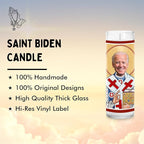 Biden Celebrity Glass Jar Candle – Unscented Handmade Soy Wax Votive Candle – Unique Gift for Public Figure Fans – Home Decor Collectible for Living Room & Office – 8 Inch