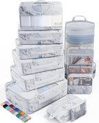 Veken 10 Set Packing Cubes for Travel Essential, Suitcase Organizer Bags in 4 Sizes, Carry-On Luggage Accessories with Large Laundry & Hanging Toiletry Bag, Must-Have for Airplane, Road Trip & Camping