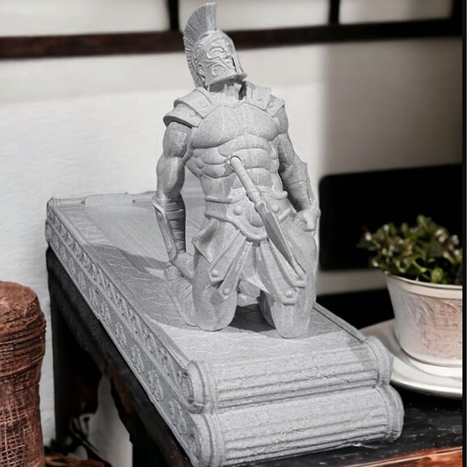 Gladiator Incense Holder The Fallen Warrior,Funny Incense Burner Incense Holder for Sticksfor Indoor Outdoor Use Incense Stick Holder Ash Catcher (Marble Color)
