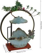 Backflow Incense Holder with Water Fountains and LED Light, Rockery, Maitreya and Plants Perfect for Relaxing or Home Decor (Maitreya)