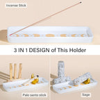 ZenBless Incense Holder Multifunction Incense Burner for Burning Palo Santo,Sage Smudge, Incense Sticks,Handcrafted Ceramic Moon Phase Insence-Stick Holder, Ideal for Spiritual Meditation Yoga Gift