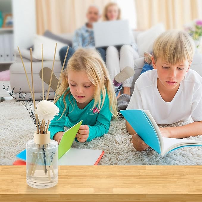 VFULIE 100PCS Cane Diffuser Sticks, 10 Inch Natural Rattan Wood Sticks Essential Oil Aroma Diffuser Sticks Refill Replacement for Aroma Fragrance (Violet)