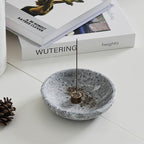 Koville Natural Marble Incense Holder, Incense Holder for Sticks with 9 Holes, Handmade Incense Burner Ash Catcher for Meditation Yoga SPA, Balsam Fir/Palo Santo/Sage/Cone (Grey)