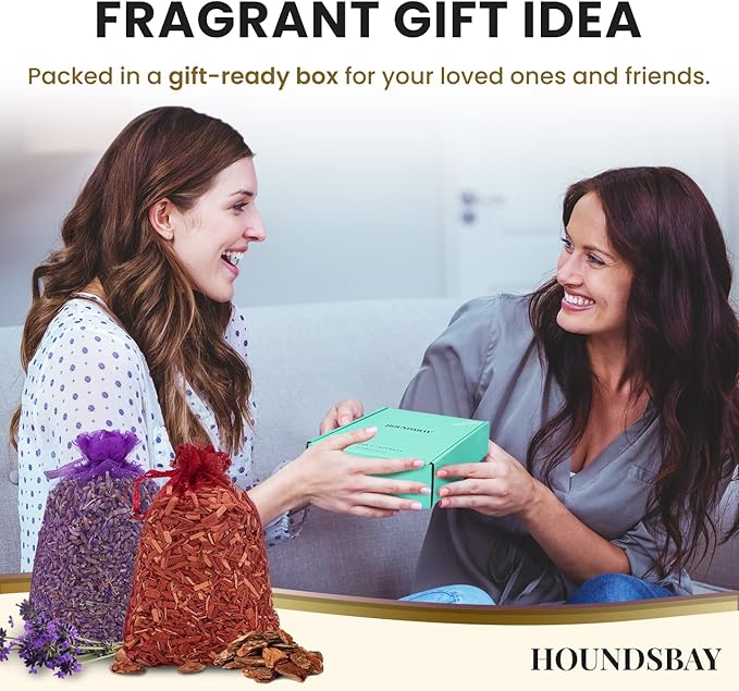 All-Natural Cedar and Lavender Sachet (20 Pack) with Hanger Hooks Included: 10 Lavender Sachets for Drawers and Closets, 10 Cedar Sachets Best Moth Repellent for Clothes