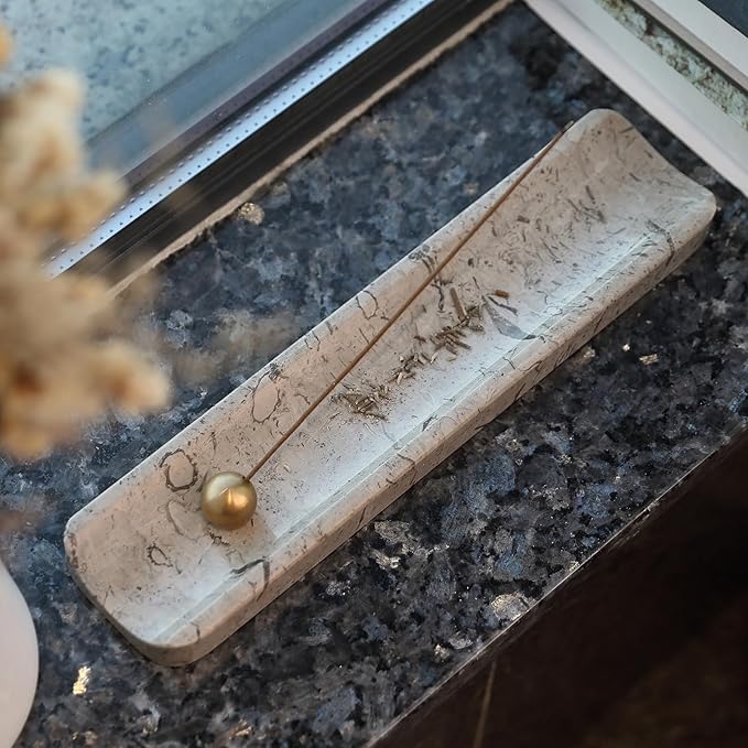 Koville Luxury Natural Marble Incense Holder, Incense Holders for Sticks, Incense Burner Holder, Ideal for Meditation and Relaxing, Easy to Clean