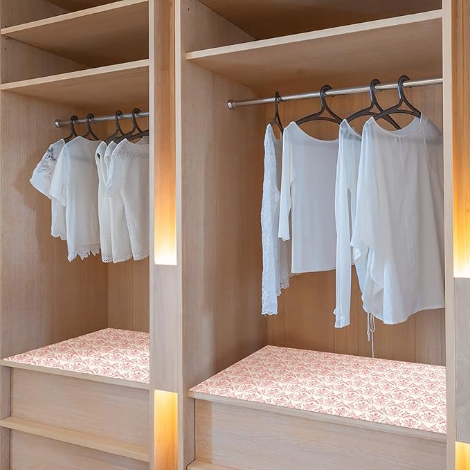 SCENTORINI Rose Sandalwood Scented Drawer Liners, 6 Sheets Fragrant Paper Liners Non-Adhesive Paper Sheets for Home Closet, Dresser Drawers, Gift for Home Fragrance