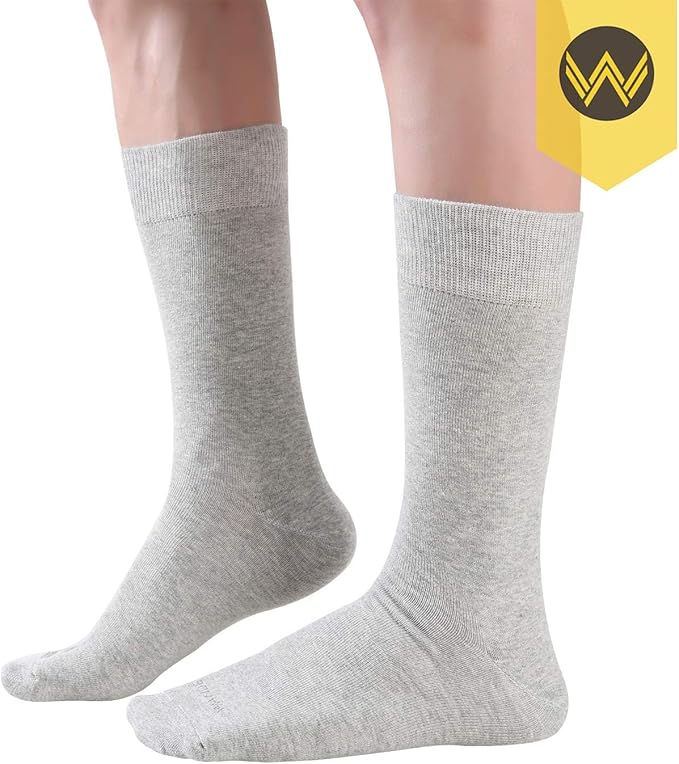 WANDER Men's Dress Socks Cotton Thin Classic Lightweight Socks 6/8 Pairs Solid & Patterned Soft Breathable Socks