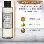 Urban Naturals Bowties & Bourbon Scented Oil Reed Diffuser Refill with Free Set of Reed Sticks. A Unisex Scent Blended with Dark Oak, Bergamot and Bourbon for a Fresh, Clean Smelling Home, 4 oz