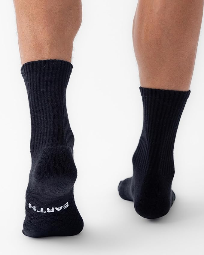 Cozy Earth Essential Calf Socks for Women and Men – Soft Mercerized Cotton Crew Socks 2-Pack Set – Heel & Arch Support