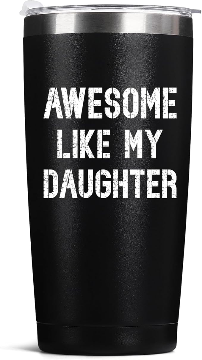 Father's Day Dad Gifts from Daughter – 20oz Navy Blue Stainless Steel Tumbler | Birthday & Christmas Gift for Bonus Dad Husband Father Coffee Mug