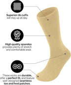 Feraricci Solid Color Casual Dress Socks for Men - Colorful & Comfortable Crew Socks