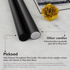 New Burning Formula Unscented Dripless 12-Inch Taper Candles Set of 12 - Black, for Wedding, Dinner - Smokeless, Long Burning - Hand Poured, Colored Tall Candlesticks - Negro