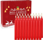 Set of 20 Red Candles – Mini Taper Candles for Christmas,Household, Wedding, Rituals, Prayer, Birthdays, Meditation, Altar,Party and Home Décor Candlesticks - 4 Inch Tall, Unscented (Red)