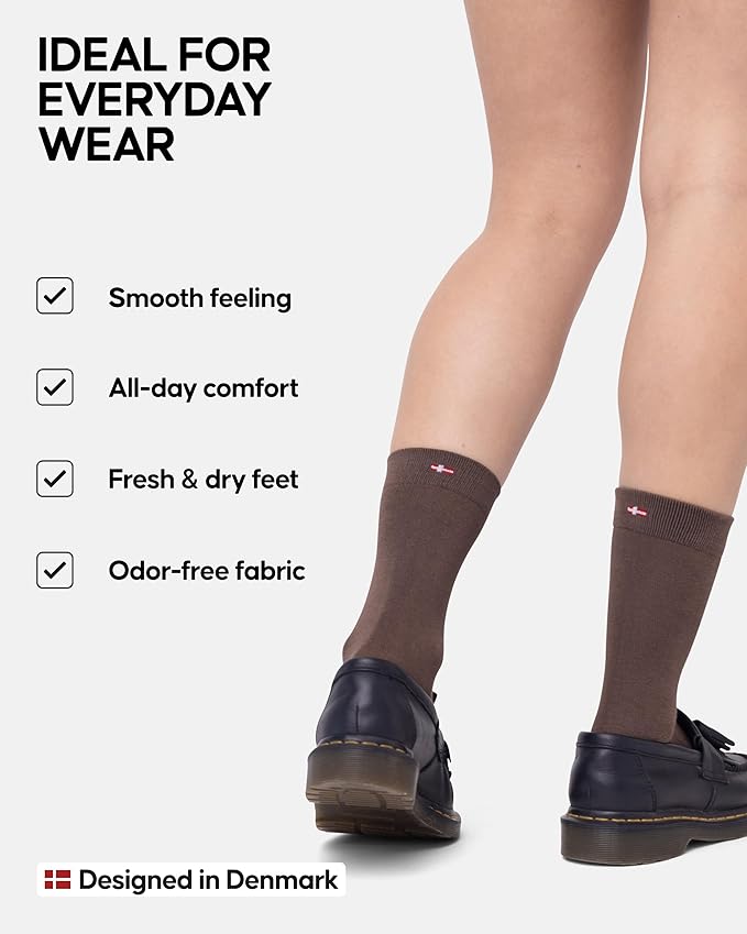DANISH ENDURANCE Viscose Dress Socks, Premium, Soft, Breathable, Dress Socks for Men & Women, Unisex, 6-Pack