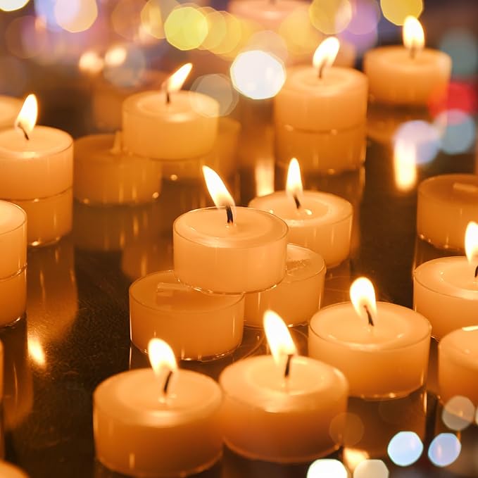 36 Count Pure Beeswax tealight Candles Bulk -Small Beeswax Candle Natural Scent Organic Smokeless Candle - Off White