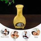 Yellow Floral Reliefs Palo Santo Burner Holder-Mexican Mini Chiminea Inspired,Chimney for Smudging Sage/Incense Cones/Sticks for Altar/Zen Rituals, Handmade Decor for Witchcraft Supplies