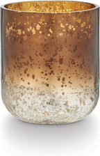 ILLUME Noble Holiday Woodfire Small Radiant Glass Candle