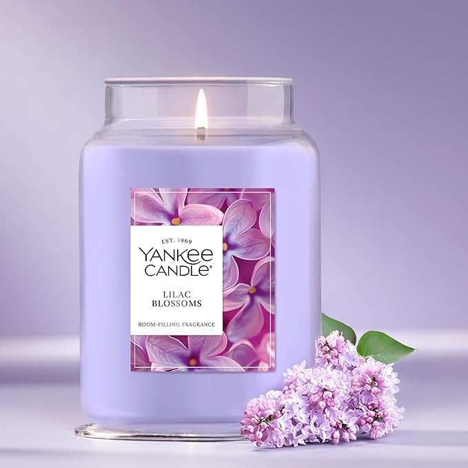 Yankee Candle Lilac Blossoms Scented Candle, 22oz Large Jar with up to 150 Hour Burn Time, Giftable, Birthdays