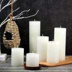 Shihanee 36 Pcs Pillar Candles 3 in x 3,4,5,6,8,10 Dripless Unscented Smokeless Candle Long Burning Decorative Rustic Candles with Cotton Wick for Wedding Home Fireplace (White)