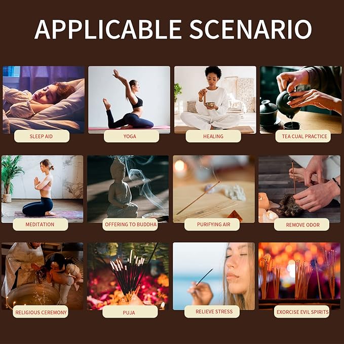 Cast Iron Incense Burner - 4 in 1 Incense Holder Burner Set, Three-Legged Incense Ash Catcher with Lid for Rituals, Decoration, Etc（Large）